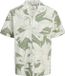 JACK&JONES JPRBLUBAHAMAS PRINT RESORT S/S SHIRT LN Hommes Chemises XXLarge Coton Lin Fleuri Hedge Green Manches courtes Col classique Boutons Poche poitrine Plage