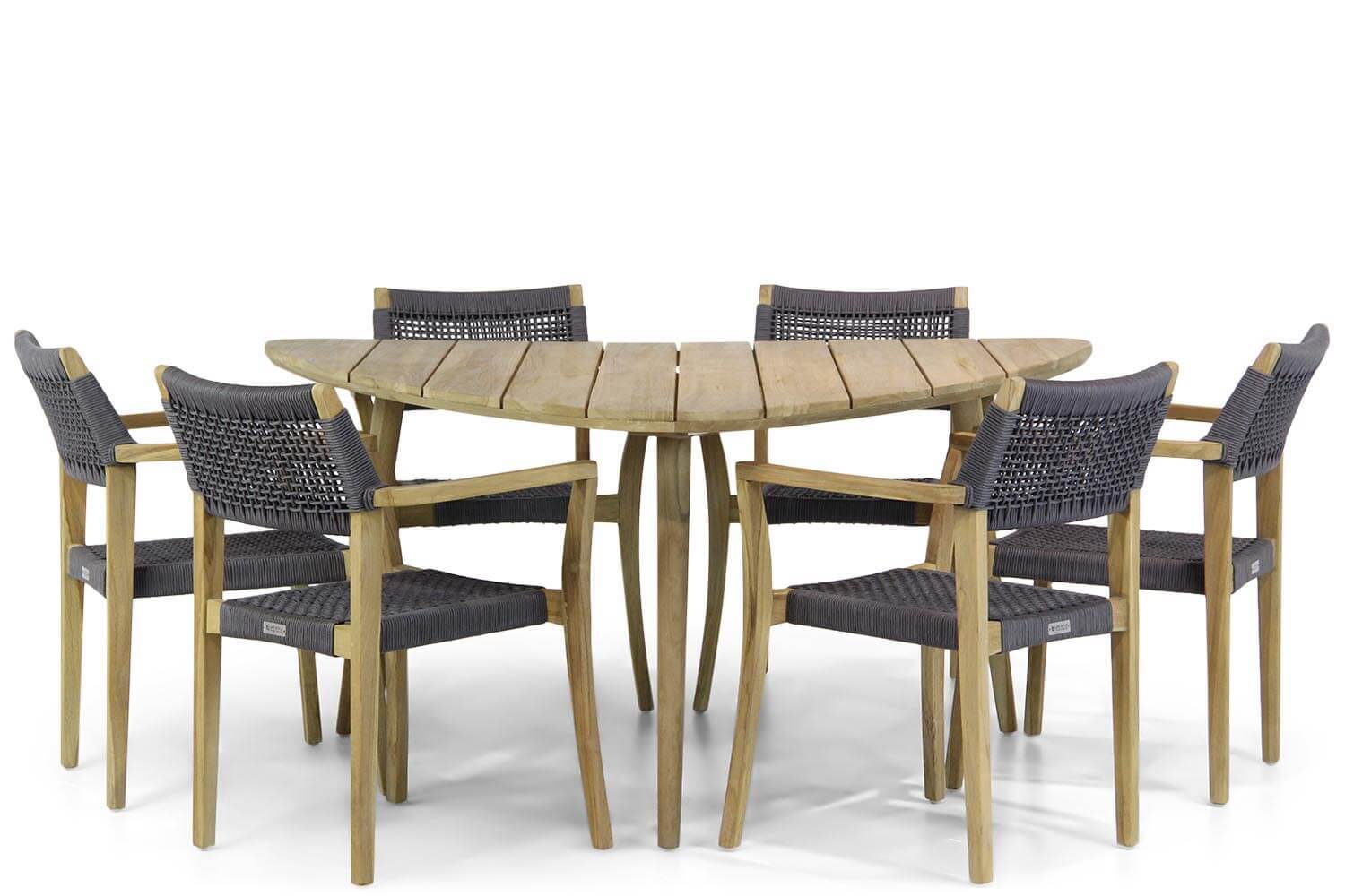 Lifestyle Garden Furniture Dallas/Julia 155 cm triangel dining tuinset 7-delig