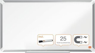 Nobo Premium Plus Widescreen Magnetisch Emaille Whiteboard Met Pennengoot en Gratis Marker - 710x400mm