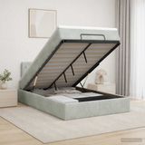 vidaXL Ottoman bed met matras Lichtgrijs 120 x 200 cm Fluweel
