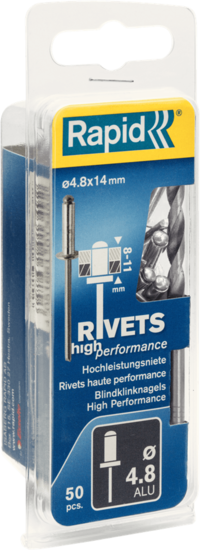 Rapid 5000389 - Klinknagels - aluminium, staal - 50 stuks