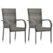 VidaXL Tuinstoelen stapelbaar 2 st poly rattan grijs