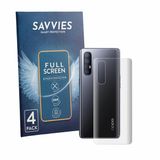 Savvies - Screenprotector voor Oppo Find X2 Neo (Achterkant) - Folie Beschermfolie transparant volledig dekking 4 Stuks
