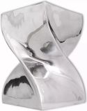 vidaXL Kruk/bijzettafel in gedraaide vorm zilver aluminium
