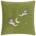 Paoletti Moonlit Flight Geborduurd Fluweel Polyester Gevuld Kussen - Olive - 45x45cm