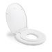 HIMIMI Toiletbril met magnetisch kinderzitje, valrem en verstelbaar scharnier, wc-bril van polyethyleen voor volwassenen en kinderen, O-vorm, wit (447 x 371 x 55 mm)