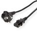 ROLINE Netsnoer geaard contact op IEC C13, 0,6 m, schuin (90°), koude kabel voor pc, monitor en printer, zwart