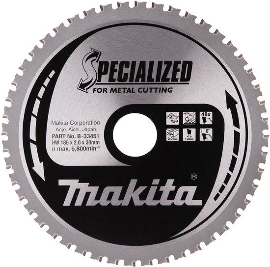 Makita Accessoires Zaagblad Metaal 185X30X2,0 48T 0G - B-33451