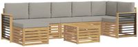 vidaXL Hoek loungeset Wit en lichtgrijs Polyester