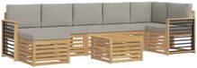 vidaXL Hoek loungeset Blanc et gris clair Polyester
