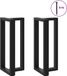 Pieds de table de bar 2 pcs forme T 40x35x(90-91) cm acier noir