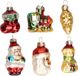 Bellatio Decorations G. Wurm Gmbh + Co. Kg Kersthangers figuurtjes van glas - 6 stuks - 5 cm - type 1 - Kerstboomversiering kerstornamenten