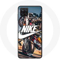Nike Etui voor Samsung Galaxy A12 Logo White Moto Wheel Maniacase