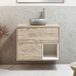 Hudson Reed Meuble sous vasque suspendu 80cm Chêne clair, vasque ronde à poser incluse Gris (Pebble) | Hoxton