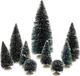 Merkloos / Sans marque G. Wurm Gmbh + Co. Kg Kerstdorp - miniatuur kerstbomen - 9x st - groen - 6 tot 20 cm - boompjes