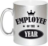 Bellatio Decorations Bol 1x stuks collega cadeau mok / beker employee of the year/ werknemer van het jaar - zilver - personeel cadeau