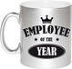 Bellatio Decorations Bol 1x stuks collega cadeau mok / beker employee of the year/ werknemer van het jaar - zilver - personeel cadeau