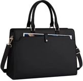 Sac bandoulière sans marque pour femme 15,6 pouces en cuir PU noir