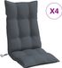 vidaXL Coussin de chaise 4 pcs dossier haut tissu Oxford anthracite