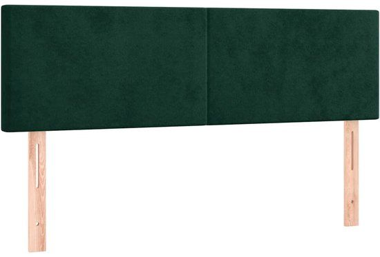 vidaXL Hoofdbord 144x5x78/88 cm Donkergroen Fluweel