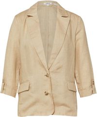 s.Oliver Vrouwen Regular Fit Linnen Blazer Lichtbeige