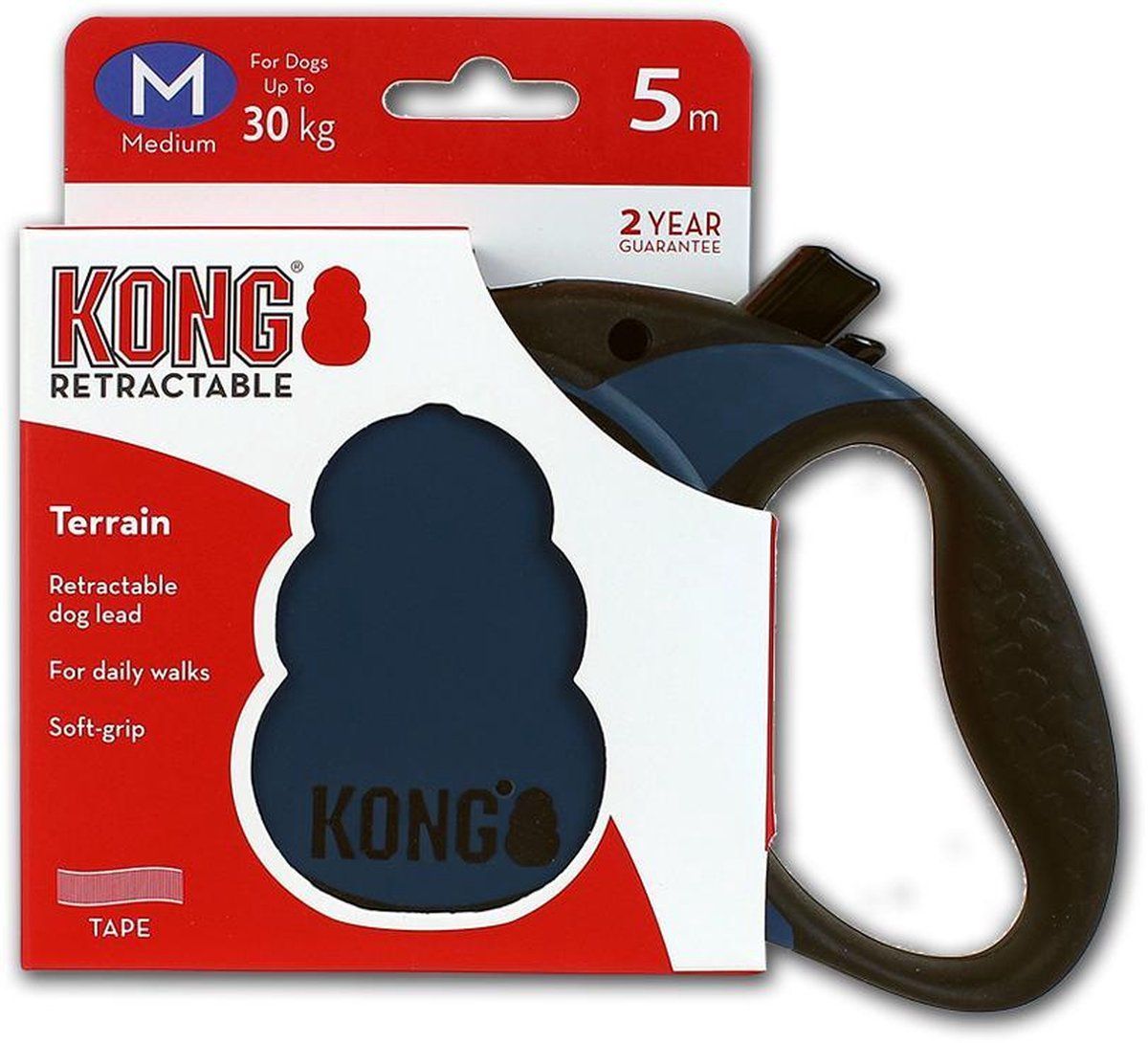 Kong Retractable Leash Terrain - M - Blauw