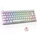 The G-Lab Keyz Titanium - gaming-toetsenbord wit 65% AZERTY, USB – mechanisch toetsenbord switch rood – RGB 100% aanpasbaar, anti-ghosting, programmeerbare macro – voor pc, PS4, PS5, Xbox – nieuw