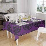 Bonamaison Tafelkleed, Anti-Mold, Sneldrogend, Waterdicht, 100% Polyester Tafellaken, Paars, zwart, 140 x 160 Cm