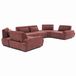 Oviala - Canapé d'angle modulaire 6 places avec dossier réglable 462 cm rouge foncé - Callisto