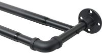 Double curtain rod, metal, matte black, 74-273 cm