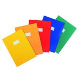 HERMA A4 kartonnen boekjeshoezen assortiment, 5 stuks, Boekjeskaften met etiketveld van stevig & extra sterk papier, boekjesbeschermerset voor schriften, gekleurd