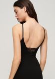 Superdry Jersey midi-jurk met kanten achterkant - Dames - Jurken