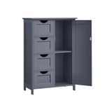 Vasagle CaliCosy Petite commode 4 tiroirs et 1 porte bleu foncé - L55 cm