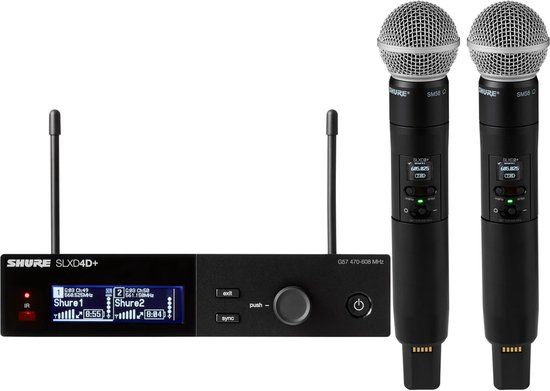 Shure SLXD24D+ /58-S50 draadloos Systeem met 2 Handheld zenders (823-865 MHz)