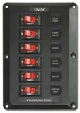 Blue Sea Systems Panneau de commande Belowdeck 12V Cb 6 voies Bleu