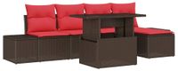 vidaXL Ensemble de canapé de jardin 6 pc Marron polyrotin