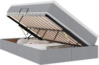 vidaXL Bed met opbergruimte en matras, lichtgrijs, 120 x 200 cm, polyester