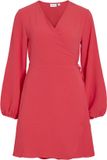 Vila Jurk Vilovie L/s Wrap Dress 14120335 Hibiscus Dames Maat - 42