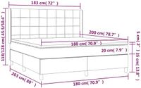 vidaXL Boxspring met matras, stof, zwart, 180x200 cm