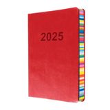 Collins Edge Rainbow 2025 Agenda, A5 dagplanner (met afspraken), rood, ED151.U15-25, dagplanner met soft touch covers en gekleurde paginaranden