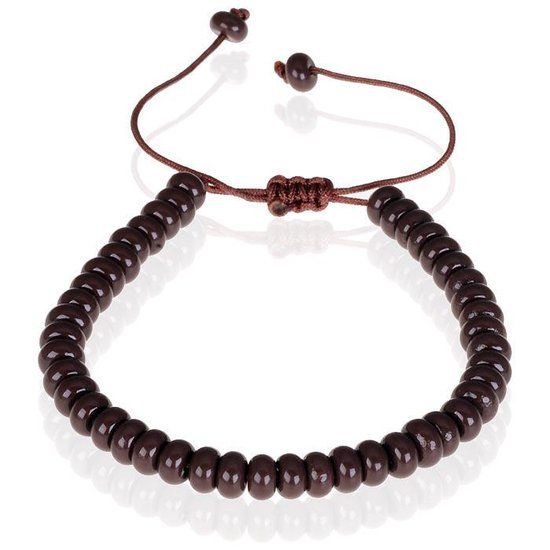 TJ Tom Jaxon Tom Jaxon kralen armband Onyx Natuursteen Verstelbaar Bruin