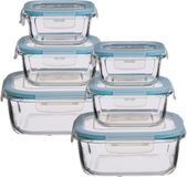 5five Boîtes de conservation avec couvercle - verre - set 6x pièces - 330/530/1180 ml - hermétique - avec clips