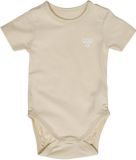 Hummel Hmlmini Solid Body S/S Bee Rompertje/body Unisex Kinderen Katoen Korte mouw Ronde hals Lang Effen WHITECAP GRAY Maat 62