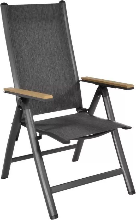 Lesli Living Arezzo Verstelbare Tuinstoel - Aluminium - Antraciet