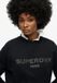 Superdry Luxe sportsweatshirt met ronde hals en losse pasvorm - Dames - Truien - M - Katoen/Polyester - Vulcan Black