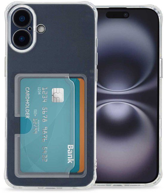 imoshion Hoesje met Pasjeshouder - Geschikt voor Apple iPhone 16 Plus - Transparant