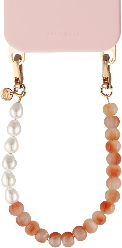 Selencia Universeel Pearl Blush Polskoord - Telefoon Ketting - GSM Koord - Peach