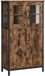 Vasagle Dressoir met glazen deuren – Vintage Marron-noir