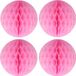Merkloos / Sans marque Fest-Dekor Gmbh Papieren kerstballen - 4 stuks - Roze - 10 cm