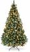 Yorbay Kunstkerstboom met LED-verlichting – 180 cm – Met Sneeuwlook & Echte Dennenappels – Stevig & Brandveilig – Luxe Kunstboom